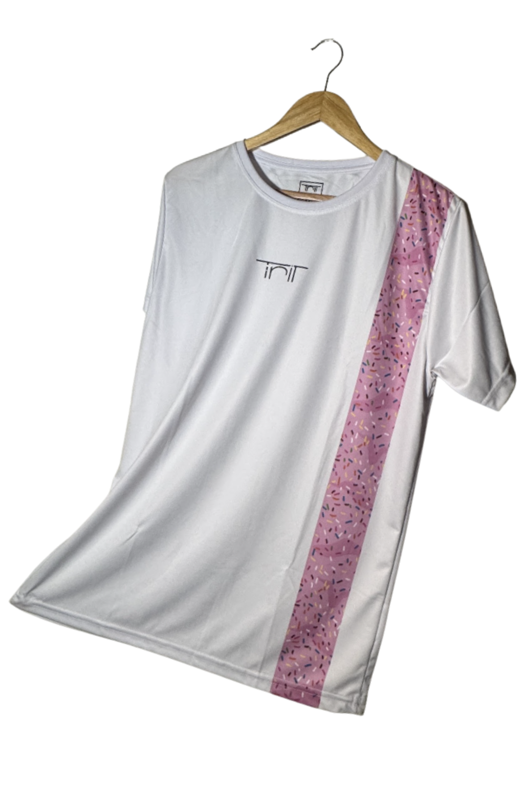 Polera Frutilla Arcoíris Blanca