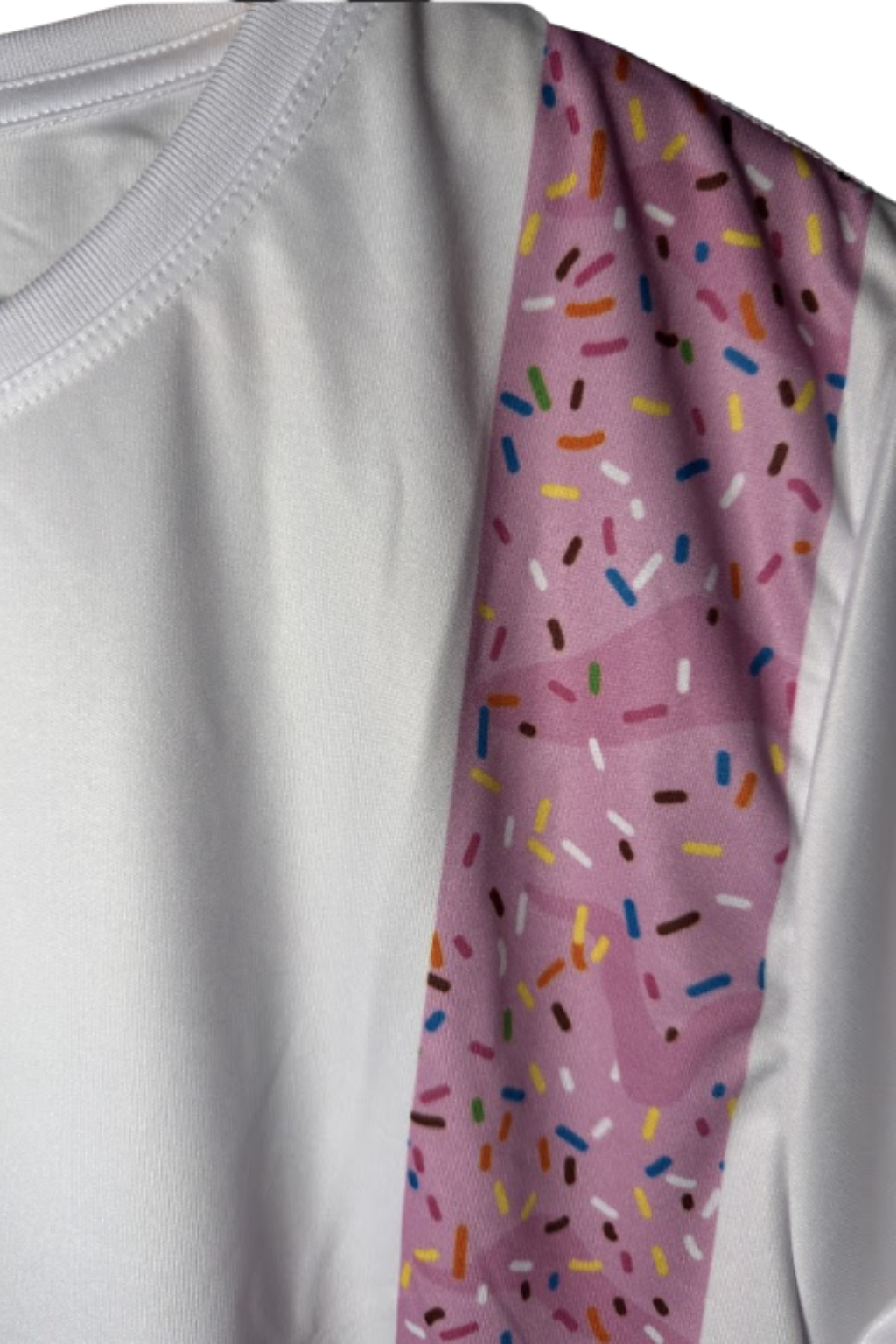 Polera Frutilla Arcoíris Blanca