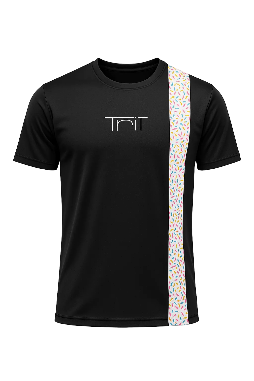 Polera Vainilla Arcoíris Negra