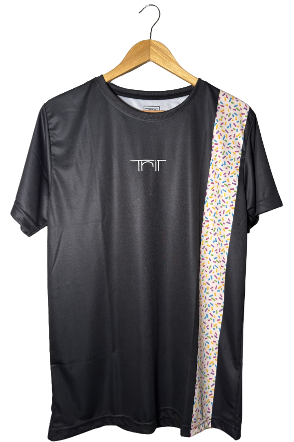 Polera Vainilla Arcoíris Negra