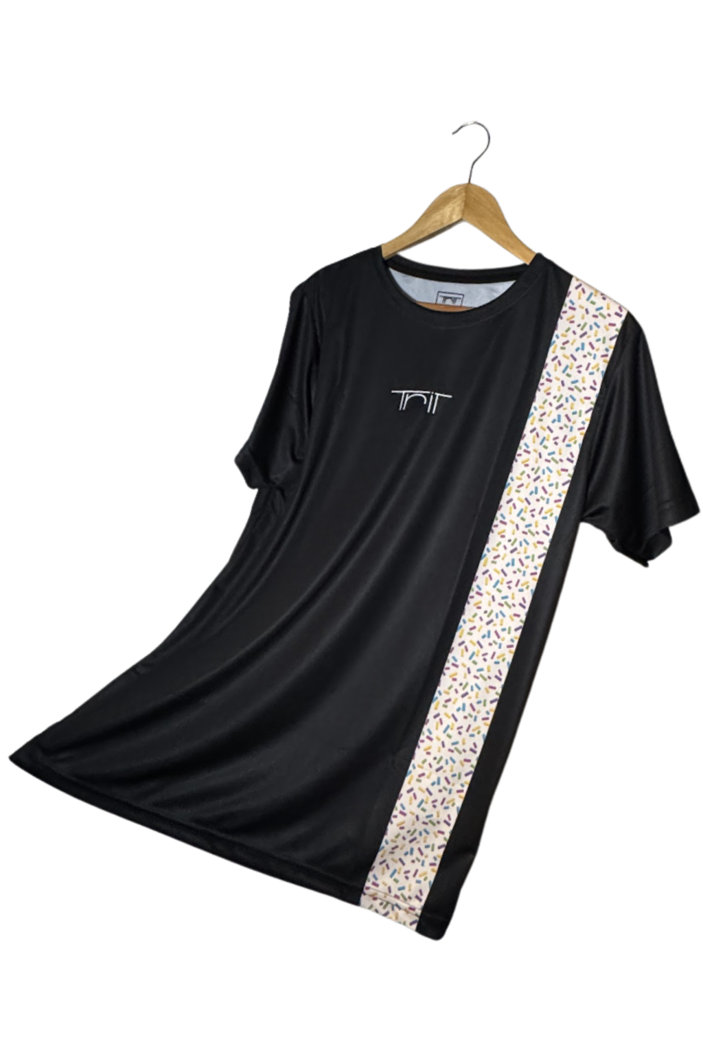 Polera Vainilla Arcoíris Negra